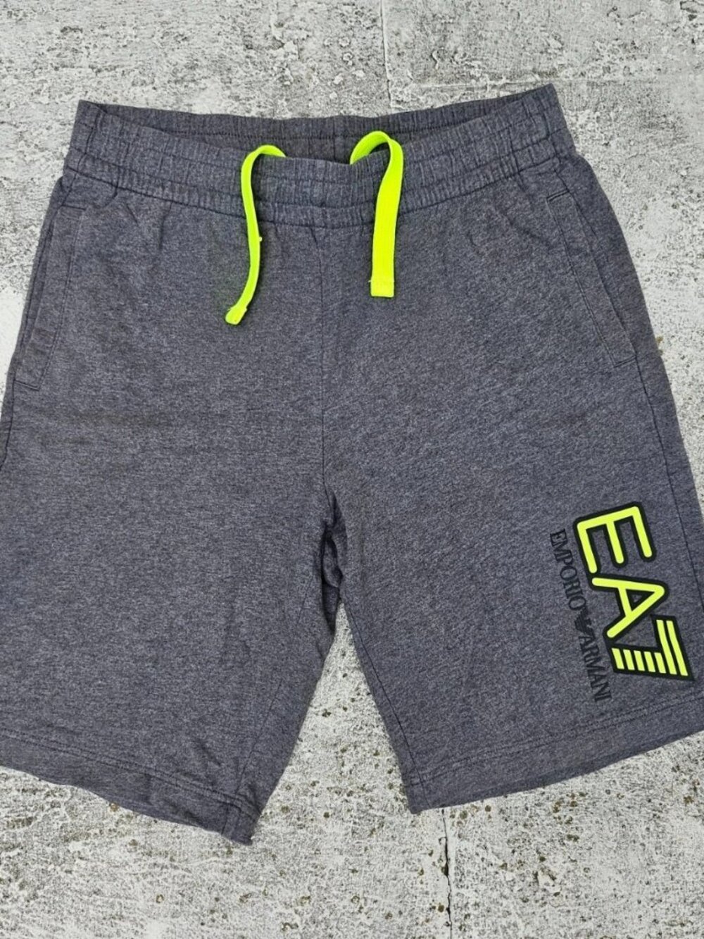 Emporio Armani Men Shorts Gray Bermuda Neon Draw String EA7 Size Small Read desc